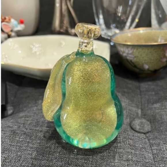 Murano Glass Pear Sculpture